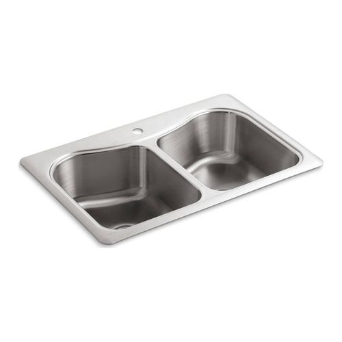 Main product image of 33" Top-Mount Double-Bowl Kitchen Sink (Stainless Steel), K-3369-1-NA