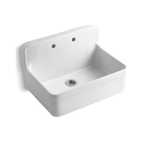 Main product image of 30" Top-/Wall-Mount Single-Bowl Farmhouse Kitchen Sink (White), K-12700-0