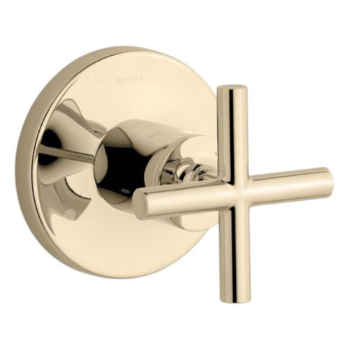 Main product image of Purist Mastershower Transfer Valve Trim w/ Cross Handle (Vibrant French Gold), K-T14491-3-AF