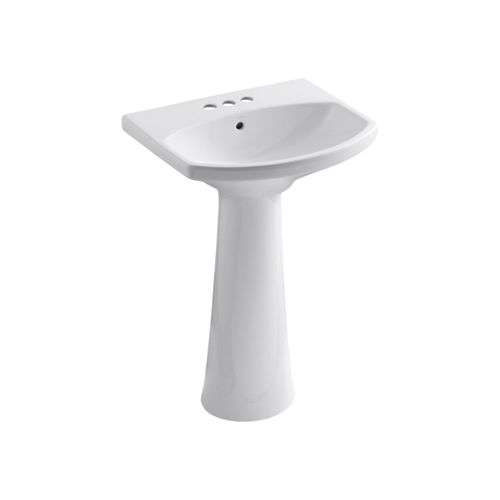 Main product image of Cimarron 22-3/4" Rectangular Pedestal Bathroom Sink (White), K-2362-4-0