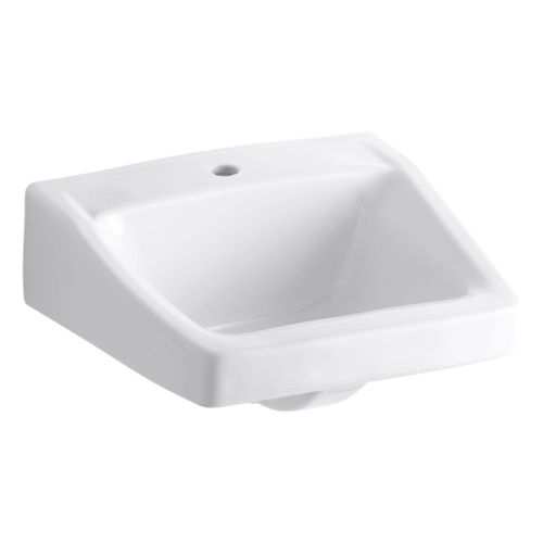 Main product image of Chesapeake 19-1/4" X 17-1/4" Wall-Mount/Concealed Arm Carrier Bathroom Sink w/ Single Faucet Hole (White), K-1722-0