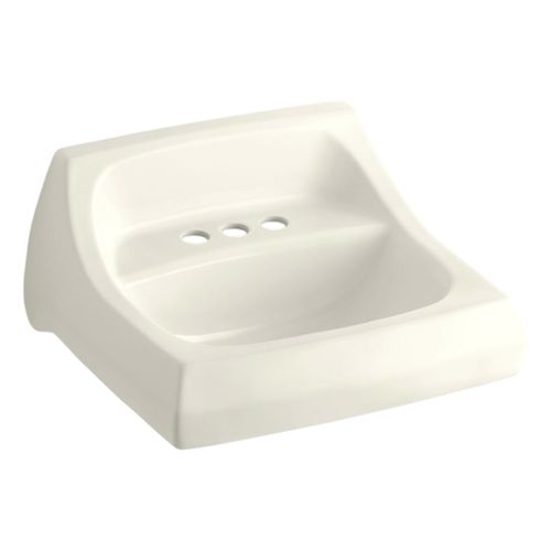 Main product image of Kingston 21-1/4" X 18-1/8" Wall-Mount/Concealed Arm Carrier Bathroom Sink w/ 4" Centerset Faucet Holes (Biscuit), K-2005-96