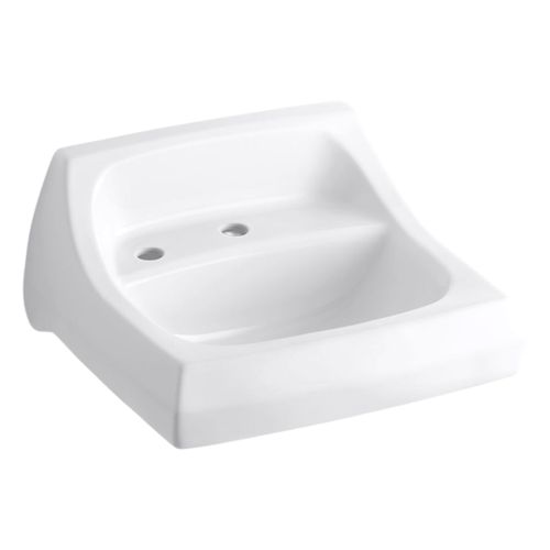 Main product image of Kingston 21-1/4" X 18-1/8" Wall-Mount/Concealed Arm Carrier Bathroom Sink w/ Single Faucet Hole And Left-Hand Soap Dispenser Hole (White), K-2007-L-0