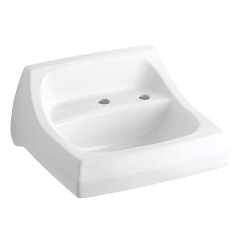 Main product image of Kingston 21-1/4" X 18-1/8" Wall-Mount/Concealed Arm Carrier Bathroom Sink w/ Single Faucet Hole And Right-Hand Soap Dispenser Hole (White), K-2007-R-0