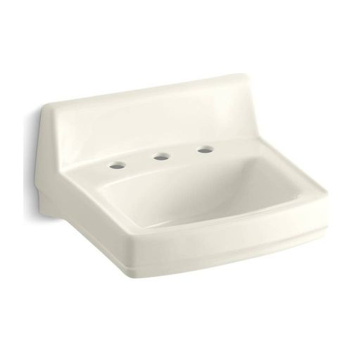 Main product image of 20-3/4" X 18-1/4" Wall-Mount/Concealed Arm Carrier Bathroom Sink w/ Widespread Faucet Holes (Biscuit), K-2030-96