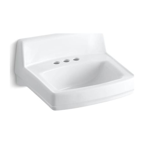 Main product image of 20-3/4" X 18-1/4" Wall-Mount/Concealed Arm Carrier Bathroom Sink w/ 4" Centerset Faucet Holes And No Overflow (White), K-2032-N-0