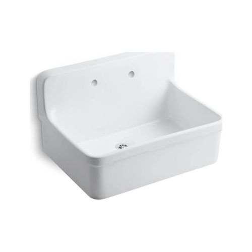 Main product image of 30" X 22" Bracket-Mount Scrub-Up/Plaster Sink w/ 8" Widespread Faucet Holes (White), K-12787-0