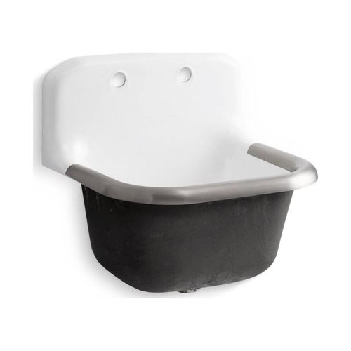 Main product image of 24" X 20-1/4" Wall-Mount Or P-Trap Mount Service Sink w/ Rim Guard And Back Drilled On 8" Centers (White), K-6716-0