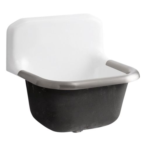 Main product image of Bannon 24" X 20-1/4" Wall-Mount Or P-Trap Mount Service Sink w/ Rim Guard And Blank Back (White), K-6719-0