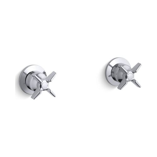 Main product image of Wall-Mount Valve Trim w/ Cross Handles, Requires Valve (Polished Chrome)