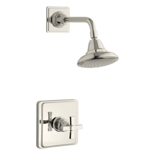 Main product image of Pinstripe Pure Rite-Temp Shower Trim Kit w/ Cross Handle, 2.5 Gpm (Vibrant Polished Nickel), K-TS13134-3A-SN