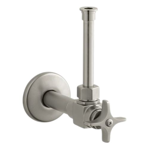 Main product image of 1/2" Angle Supply w/ Stop, Cross Handle And Rigid Vertical Tube (Vibrant Brushed Nickel), K-7653-BN