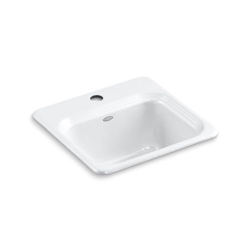 Main product image of 15" Top-Mount Single-Bowl Bar Sink (White), K-6579-1-0