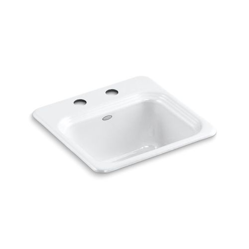 Main product image of 15" Top-Mount Single-Bowl Bar Sink (White), K-6579-2-0