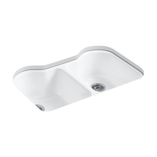 Main product image of 33" Undermount Double-Bowl Kitchen Sink (White), K-5818-5U-0