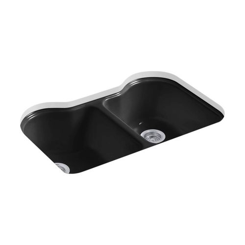 Main product image of 33" Undermount Double-Bowl Kitchen Sink (Black/Black), K-5818-5U-7