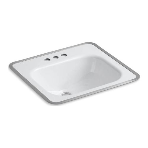 Main product image of 20" Rectangular Drop-In Bathroom Sink (White), K-2890-4-0