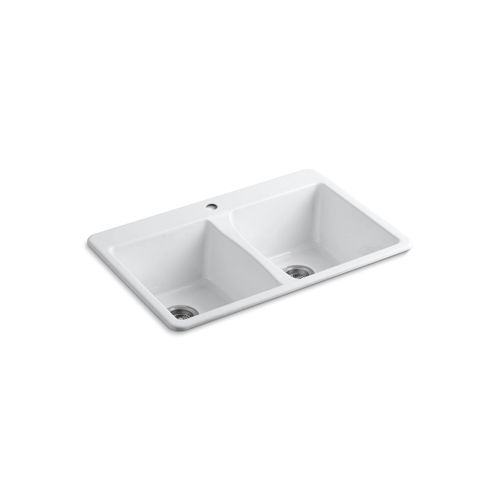Main product image of Deerfield Sink Double Equal Sr 1-H (White), K-5873-1-0