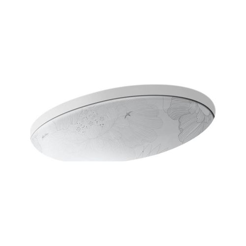Main product image of 24" Oval Undermount Bathroom Sink (Empress Bouquet), K-14273-SMC-0