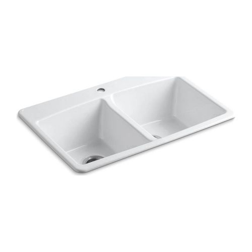 Main product image of 33" Top-Mount Double-Bowl Kitchen Sink (White), K-5846-1-0
