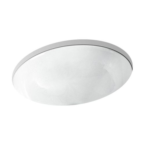 Main product image of 19-1/4" Oval Undermount Bathroom Sink, No Overflow (White Sartorial Paisley), K-14218-FP1-0