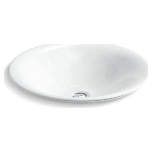 Main product image of 17-1/2" Round Drop-In Bathroom Sink, No Overflow (White Sartorial Herringbone), K-75748-HD1-0