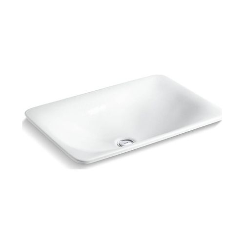 Main product image of 21" Rectangular Drop-In Bathroom Sink, No Overflow (White Sartorial Herringbone), K-75749-HD1-0