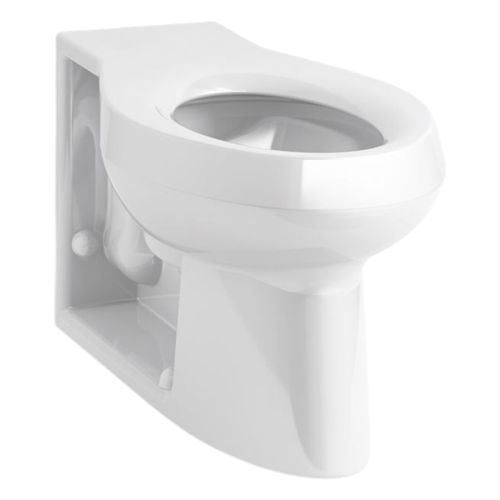 Main product image of Anglesey Floor-Mount Rear Spud Antimicrobial Flushometer Bowl w/ Integral Seat (White), K-4398-SS-0