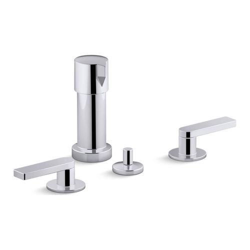 Main product image of Widespread Bidet Faucet w/ Lever Handles (Polished Chrome), K-73077-4-CP