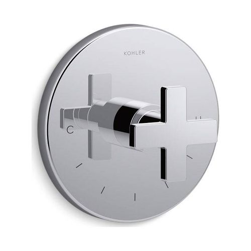 Main product image of Mastershower Temperature Control Valve Trim w/ Cross Handle (Polished Chrome)