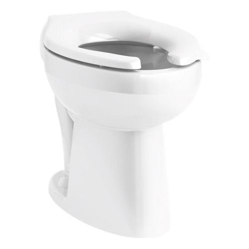 Main product image of Highcliff Ultra Floor-Mount Rear Spud Antimicrobial Flushometer Bowl w/ Bedpan Lugs (White), K-96058-SSL-0