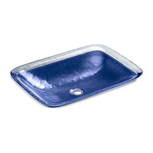 Main product image of 20-3/4" Rectangular Drop-In Bathroom Sink, No Overflow (Opaque Sapphire), K-2773-G6-B11