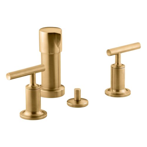 Main product image of Purist Vertical Spray Bidet Faucet w/ Lever Handles (Vibrant Brushed Moderne Brass), K-14431-4-2MB