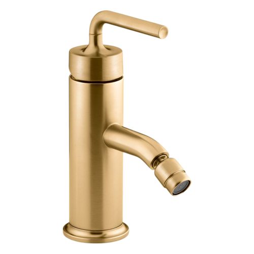 Main product image of Purist Horizontal Swivel Spray Aerator Bidet Faucet w/ Straight Lever Handle (Vibrant Brushed Moderne Brass), K-14434-4A-2MB