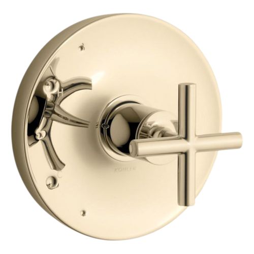 Main product image of Purist Rite-Temp Valve Trim w/ Cross Handle (Vibrant French Gold), K-TS14423-3-AF