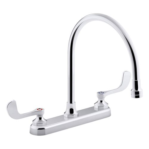 Main product image of Triton Bowe 1.8 Gpm Kitchen Sink Faucet w/ 9-5/16" Gooseneck Spout, Aerated Flow And Wristblade Handles (Polished Chrome), K-810T70-5AFA-CP