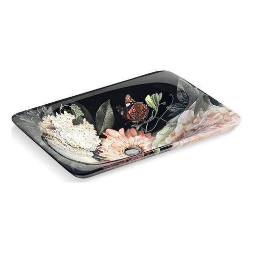 Main product image of 21-1/4" Rectangular Drop-In Bathroom Sink, No Overflow (Blush Floral), K-30334-DM1-0