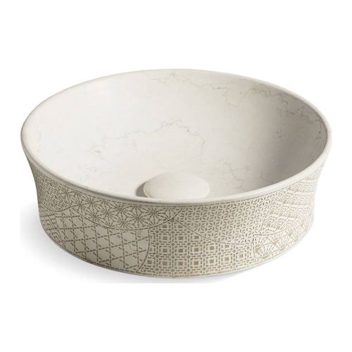 Main product image of 16" Round Vessel Bathroom Sink, No Overflow (Biancone), K-8324-CS6