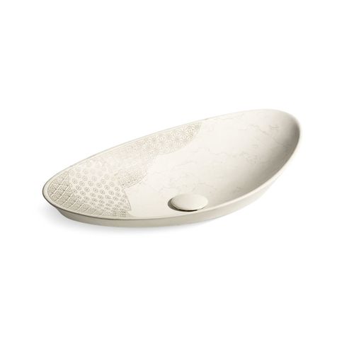 Main product image of 28" Oval Vessel Bathroom Sink, No Overflow (Biancone)