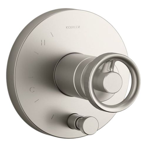 Main product image of Components Rite-Temp Valve Trim w/ Industrial Handle And Diverter (Vibrant Brushed Nickel), K-T78016-9-BN