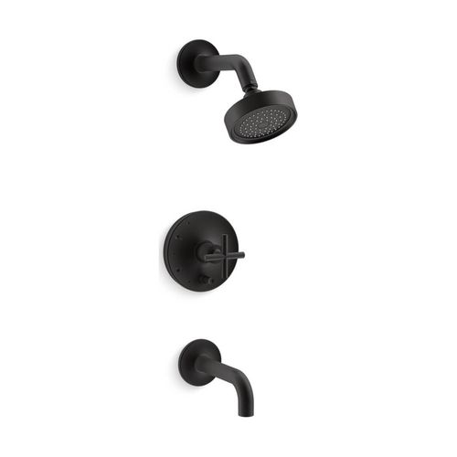 Main product image of Rite-Temp Bath And Shower Trim Kit w/ Push-Button Diverter And Cross Handle, 2.5 GPM (Matte Black)