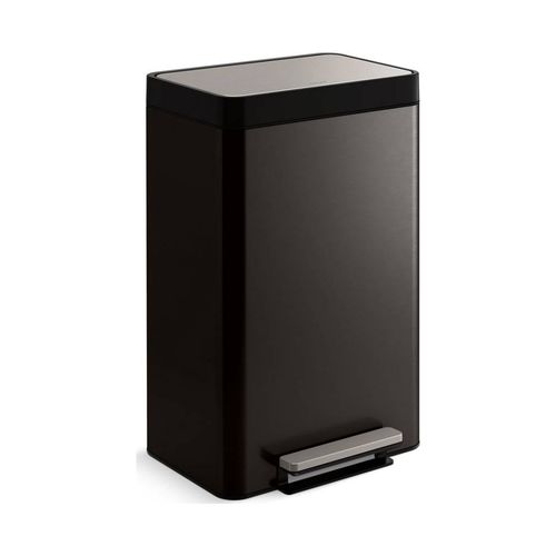 Main product image of Dual-Compartment Step Trash Can (Black Stainless), K-20956-BST