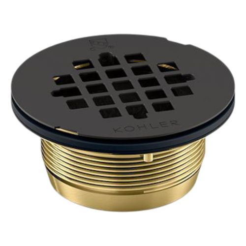 Main product image of Round Brass Shower Receptor Drain (Matte Black), K-22675-BL