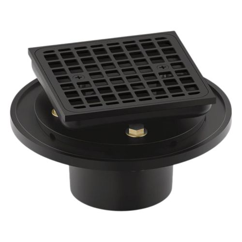 Main product image of Clearflo Square Brass Tile-In Shower Drain (Matte Black), K-22673-BL