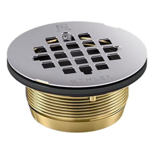 Main product image of Round Brass Shower Receptor Drain (Polished Stainless), K-22675-S