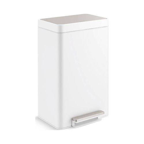 Main product image of 13-Gallon Stainless Steel Step Trash Can (Stainless Steel + White), K-20940-STW