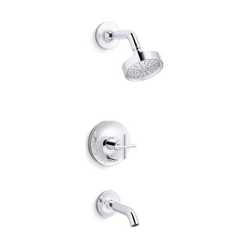 Main product image of Rite-Temp Bath And Shower Trim Kit w/ Push-Button Diverter And Cross Handle, 1.75 GPM (Polished Chrome), K-T14420-3G-CP