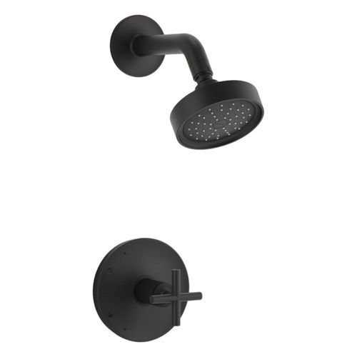 Main product image of Purist Rite-Temp Shower Trim Kit w/ Cross Handle, 1.75 Gpm (Matte Black), K-TS14422-3G-BL