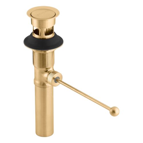 Main product image of Premier Pop-Up Drain, Exposed, w/ Overflow (Vibrant Brushed Moderne Brass), K-7114-A-2MB