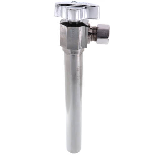 Main product image of 1/2" Nom. Sweat x 3/8" OD Comp. Angle Stop Valve w/ 5" Sweat Extension, Lead Free (Chrome)